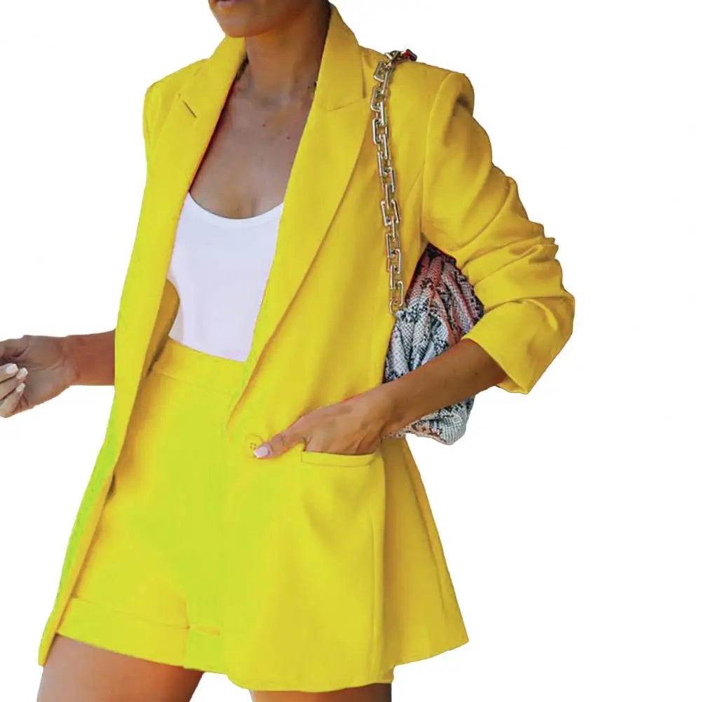 SANWOOD Women's Summer Jacket Shorts Suit - Office Casual Outfit - Buy Center US