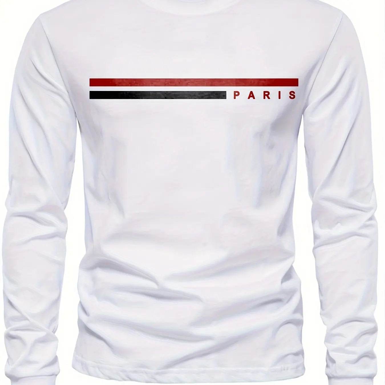 GUILAN Men's Cotton Summer Casual T-Shirt - Paris Print, Round Neck - Buy Center US