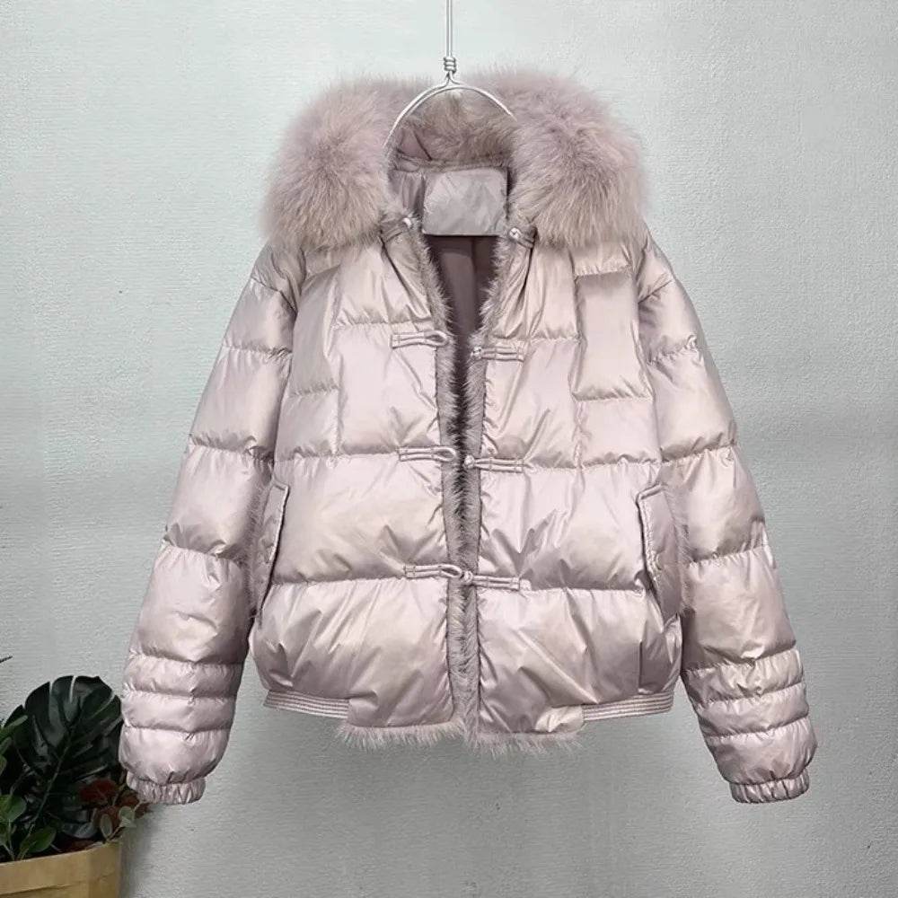Vintage White Duck Down Parka - Women's Warm Puffer Coat 2024 - Buy Center US