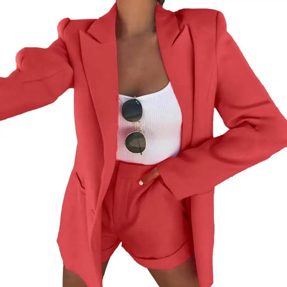 SANWOOD Women's Summer Jacket Shorts Suit - Office Casual Outfit - Buy Center US