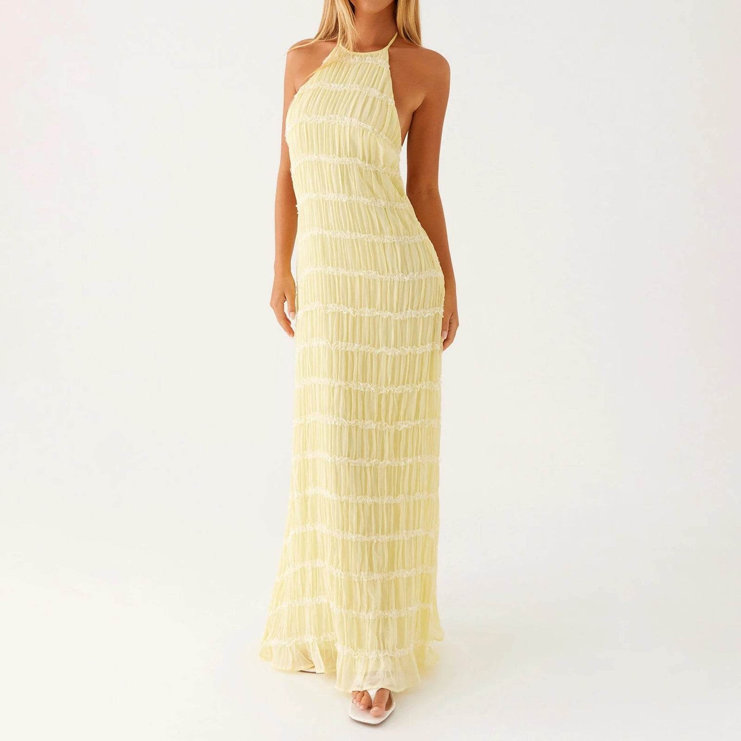 Hirigin Women’s Ruched V-Neck Cocktail Dress - Elegant Clubwear Maxi - Buy Center US