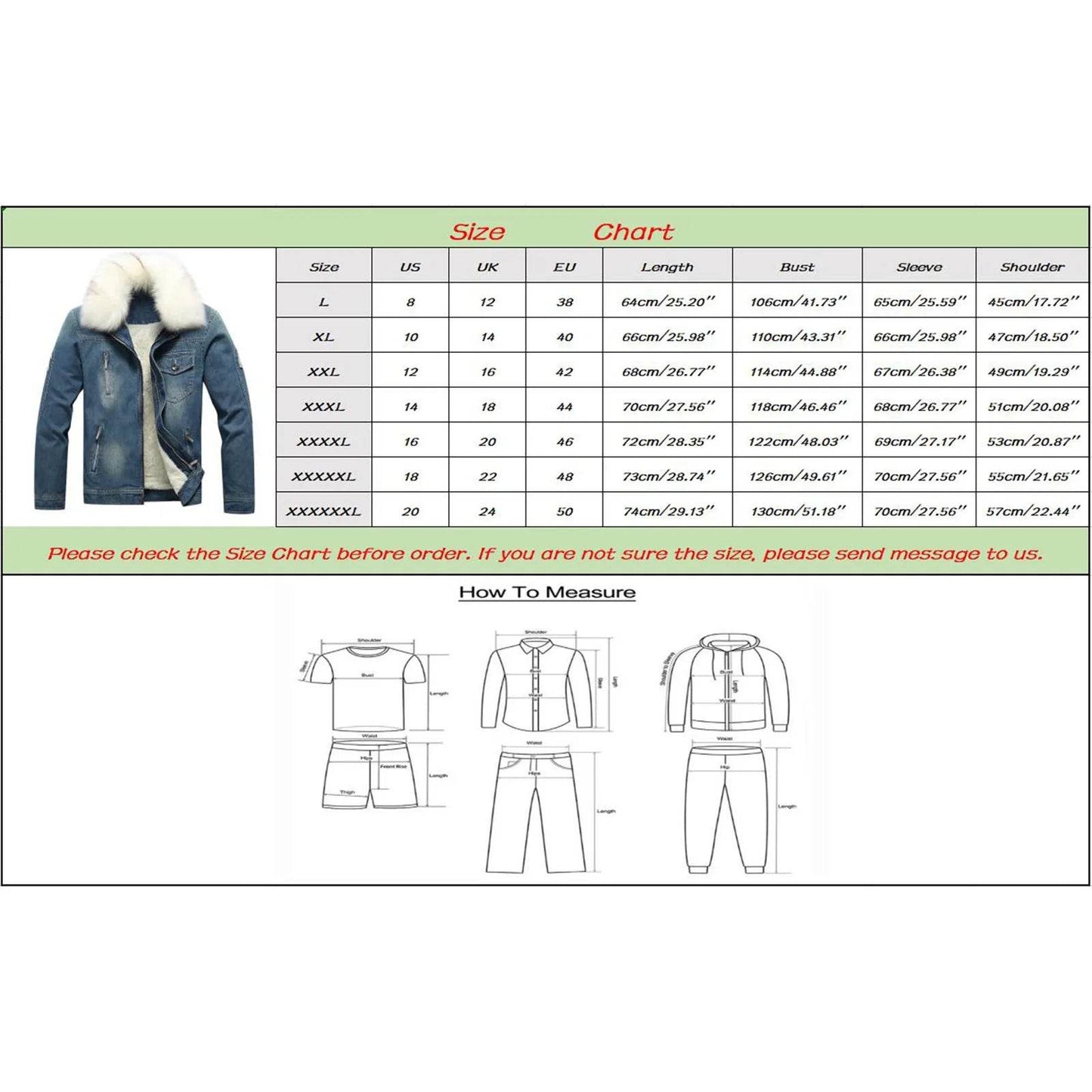 Men's Winter Fleece Lined Fur Collar Jean Jacket - Warm Denim Outerwear - Buy Center US