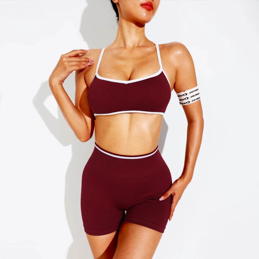 LLHOSO Women's Seamless Sports Bra & Shorts Set - Tummy Control Gymwear - Buy Center US