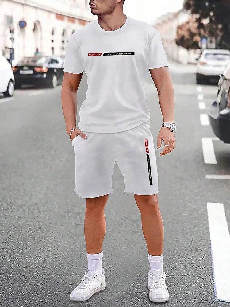 Urban Men's Crew Neck Short Sleeve Suit - Casual & Comfortable for Outdoor - Buy Center US
