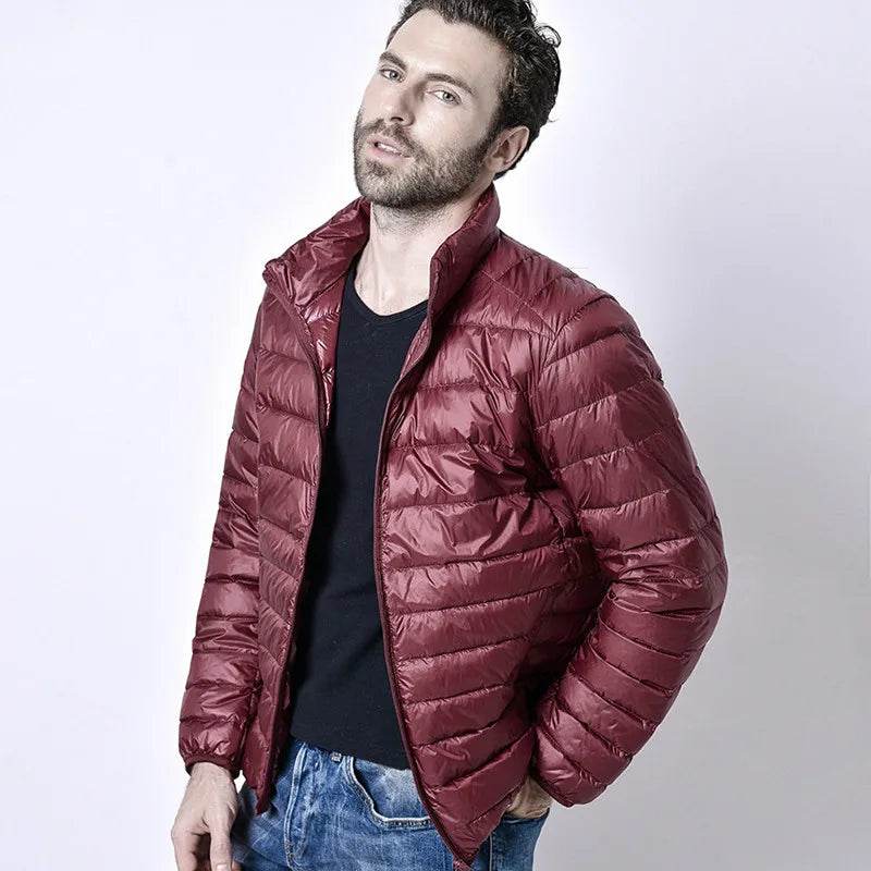 Left ROM Men's Ultralight Down Coat - Casual Jacket with Pockets - Buy Center US