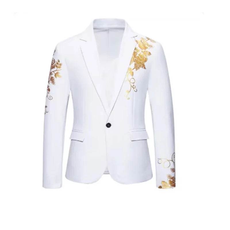 GPBD Men's Spring Casual Suit Jacket - Double Slit, Trendy Green Top - Buy Center US