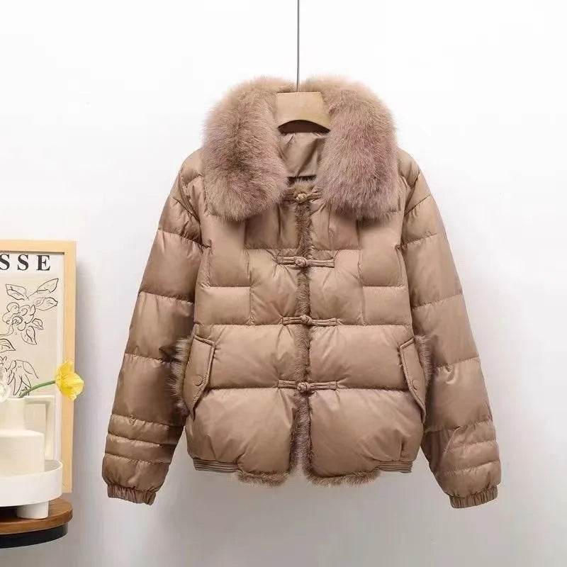 Vintage White Duck Down Parka - Women's Warm Puffer Coat 2024 - Buy Center US