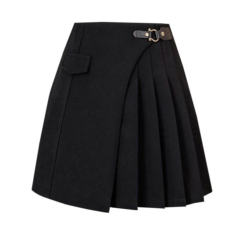 Seoulish High Waist Pleated Mini Skirt - Elegant A-Line Design - Buy Center US