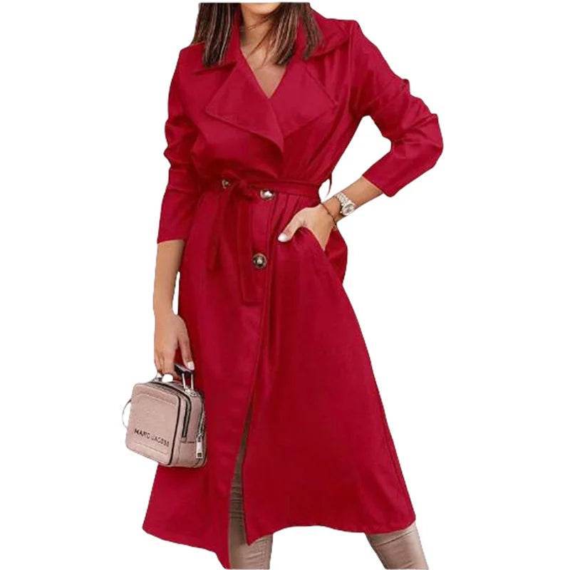 RVHS Women's Wool Blend Double Breasted Trench Coat - Casual Style - Buy Center US