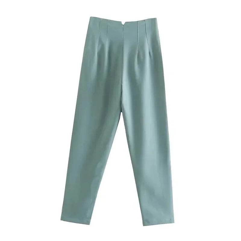 TRAF Women's High Waist Trousers - Formal & Casual Cropped Pants - Buy Center US
