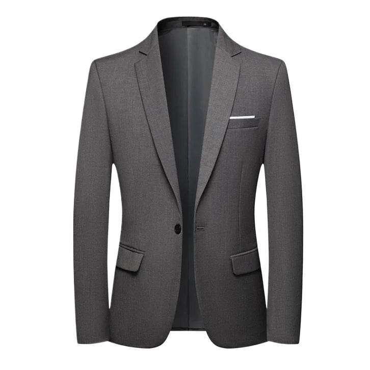 Men's Slim Fit Business Suit - Korean Style Single Breasted Blazer - Buy Center US