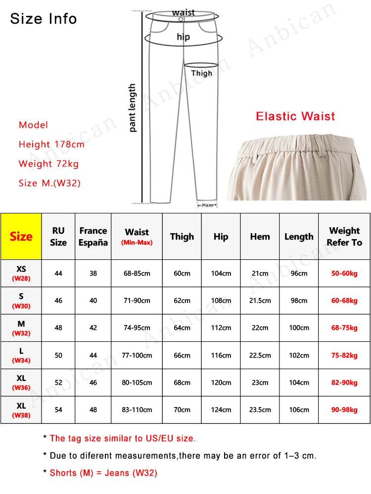 Lightweight Korean Men's Loose Slacks - Elastic Waist for Comfort - Buy Center US