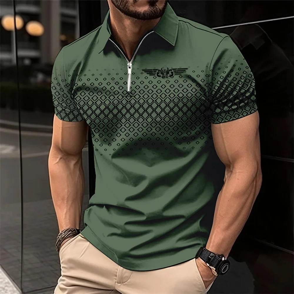 Men's Summer Casual Polo Shirt - Breathable Short-Sleeve Sport Top - Buy Center US