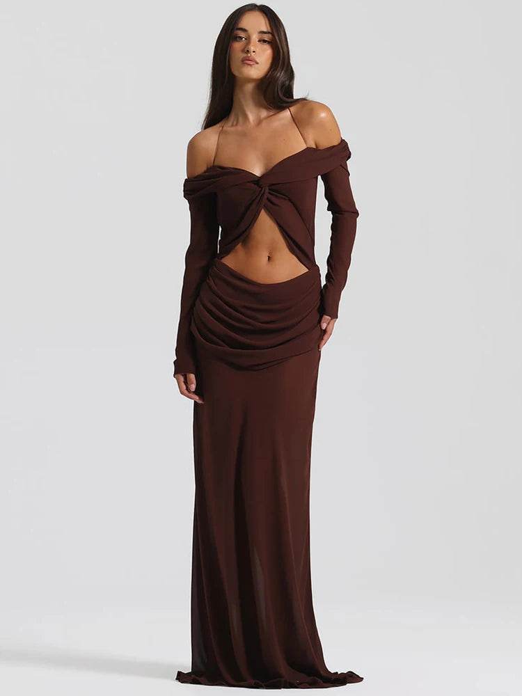 Mozision Sexy Hollow Out Maxi Dress - Strapless Elegant Halter Gown - Buy Center US
