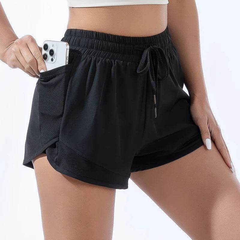 Women's Yoga Shorts - Quick Dry Elastic Fitness Running Wear - Buy Center US