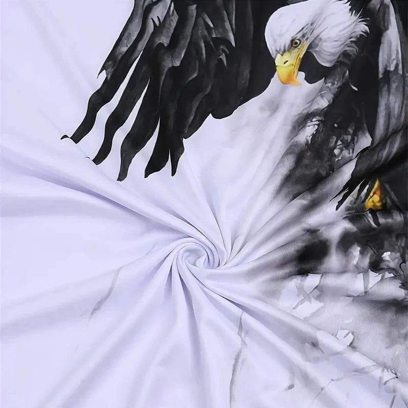 Retro Eagle 3D Print T-Shirt for Men - Casual Short Sleeve Tee - Buy Center US