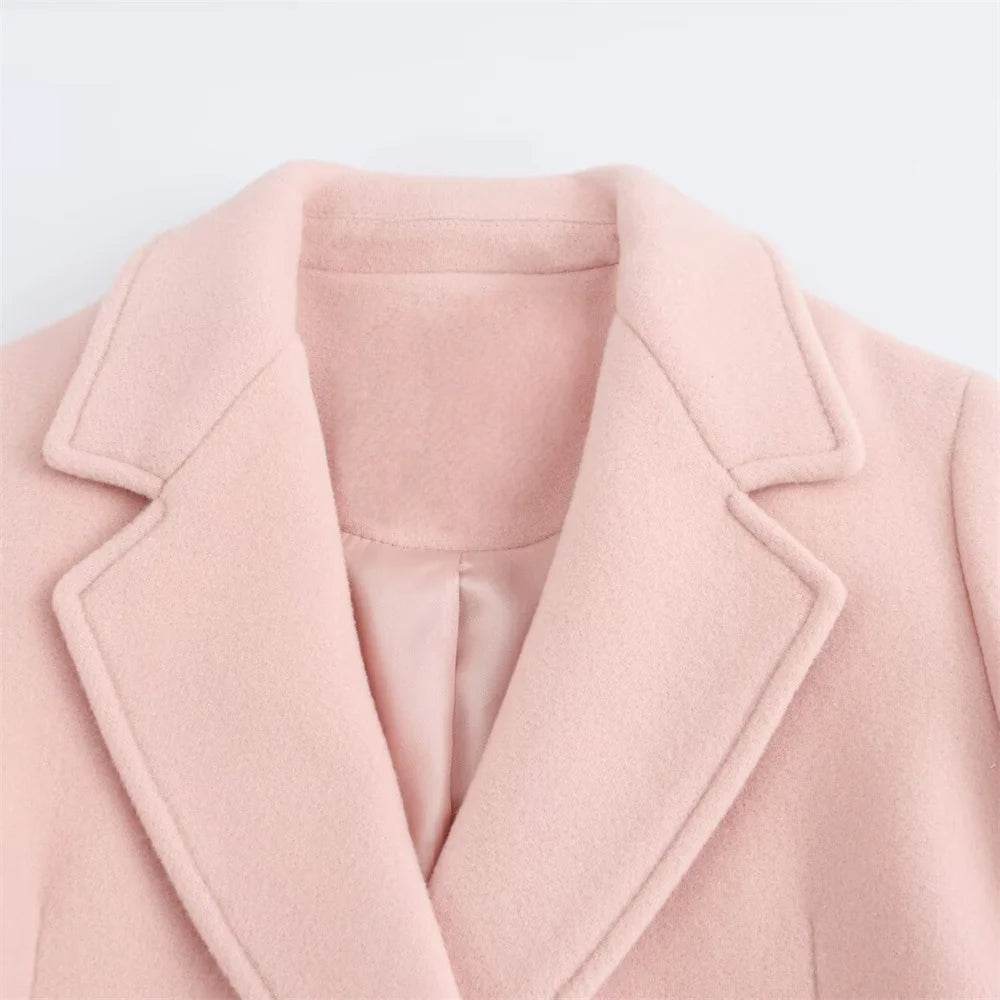 UNIZERA Women's Double Breasted Coat - 4 Pockets & Button Details - Buy Center US