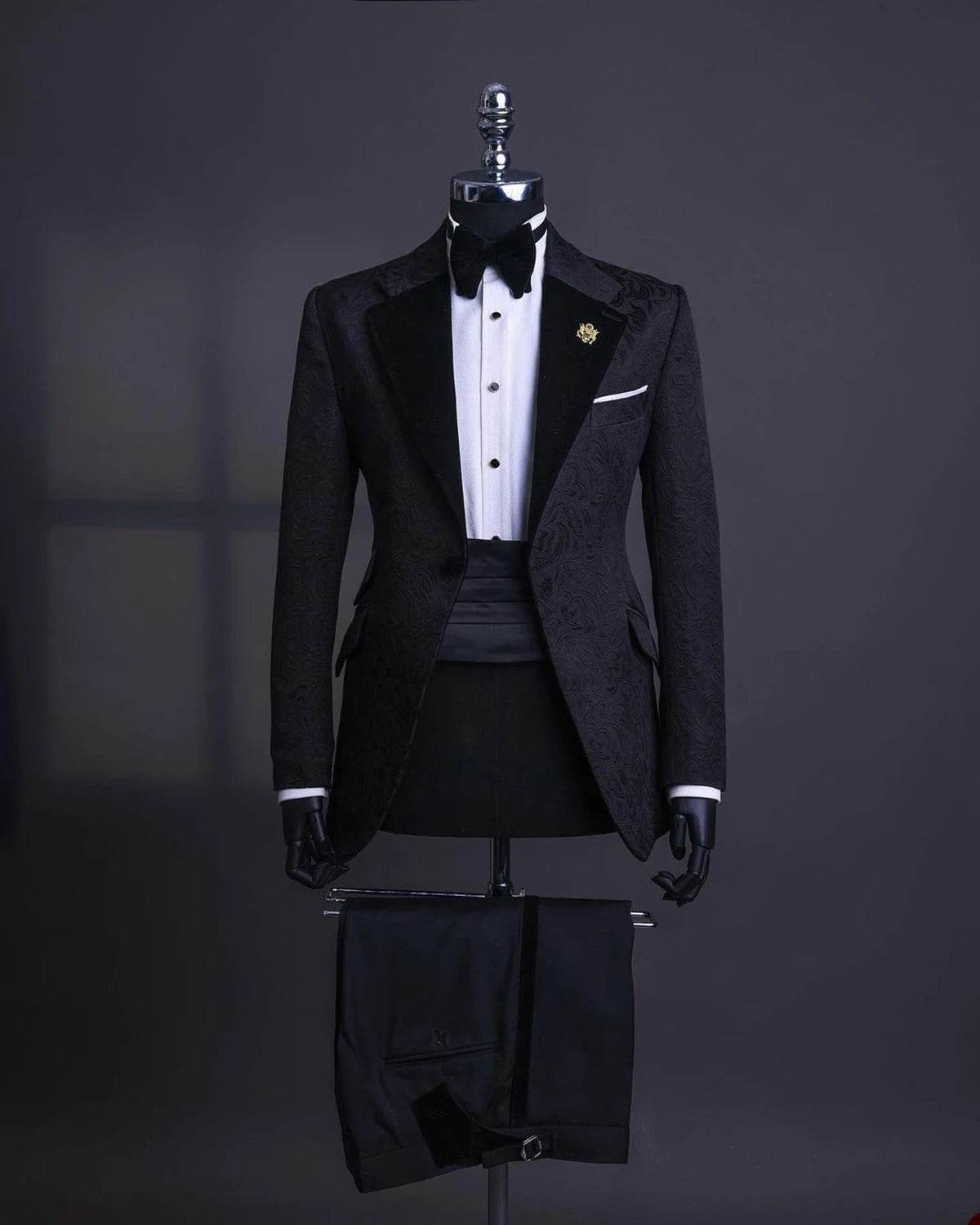 Luxury Jacquard Men's Suit - Slim Fit Blazer & Pants for Weddings - Buy Center US