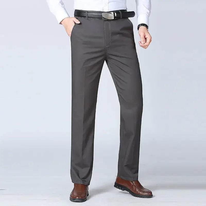 RIYBEOE Men's 100% Cotton Straight Suit Pants - Lightweight Casual Trousers - Buy Center US