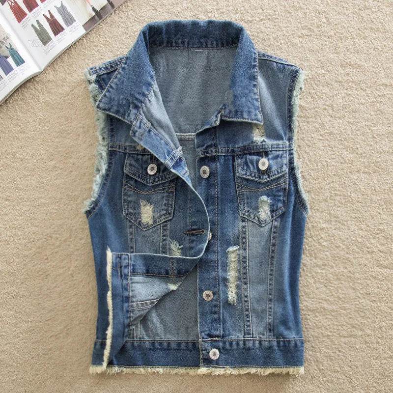 LDMSL Women's Sleeveless Denim Vest - Casual Spring Summer Top - Buy Center US