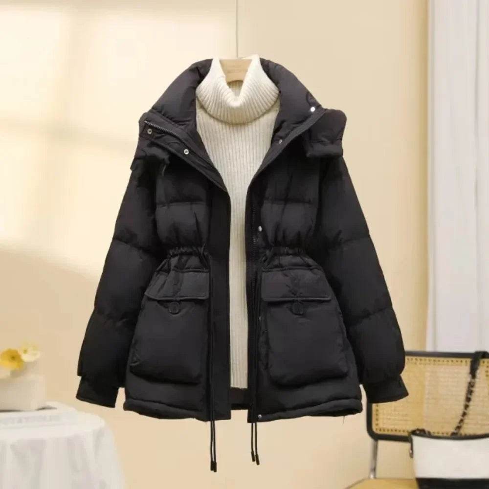 Women's Puffer Jacket - Warm Korean Style, White Duck Down Coat - Buy Center US