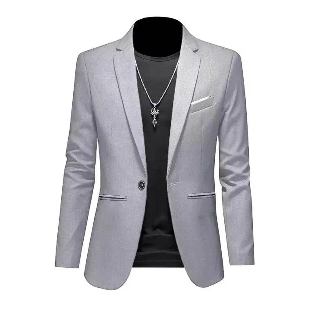 King Billion Men's Casual Business Suit Jacket - Slim Fit, Single Button - Buy Center US
