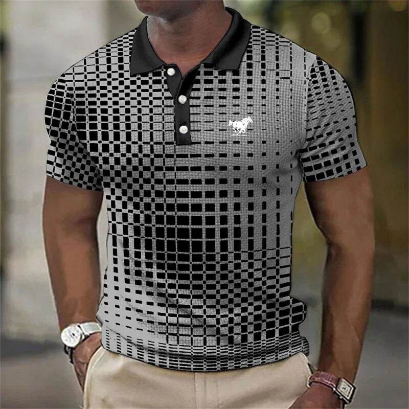 Men's Summer Casual Polo Shirt - Short Sleeve, Breathable Knit Style - Buy Center US