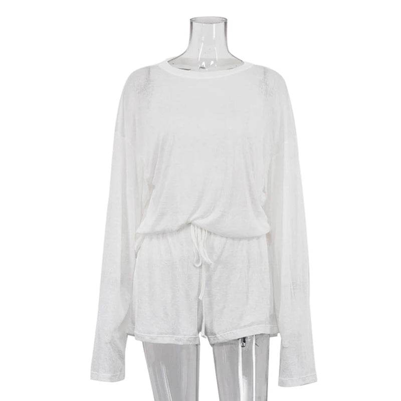 Tornova Women's Spring Casual Two-Piece Set - Sexy Lace-Up Top & Shorts - Buy Center US