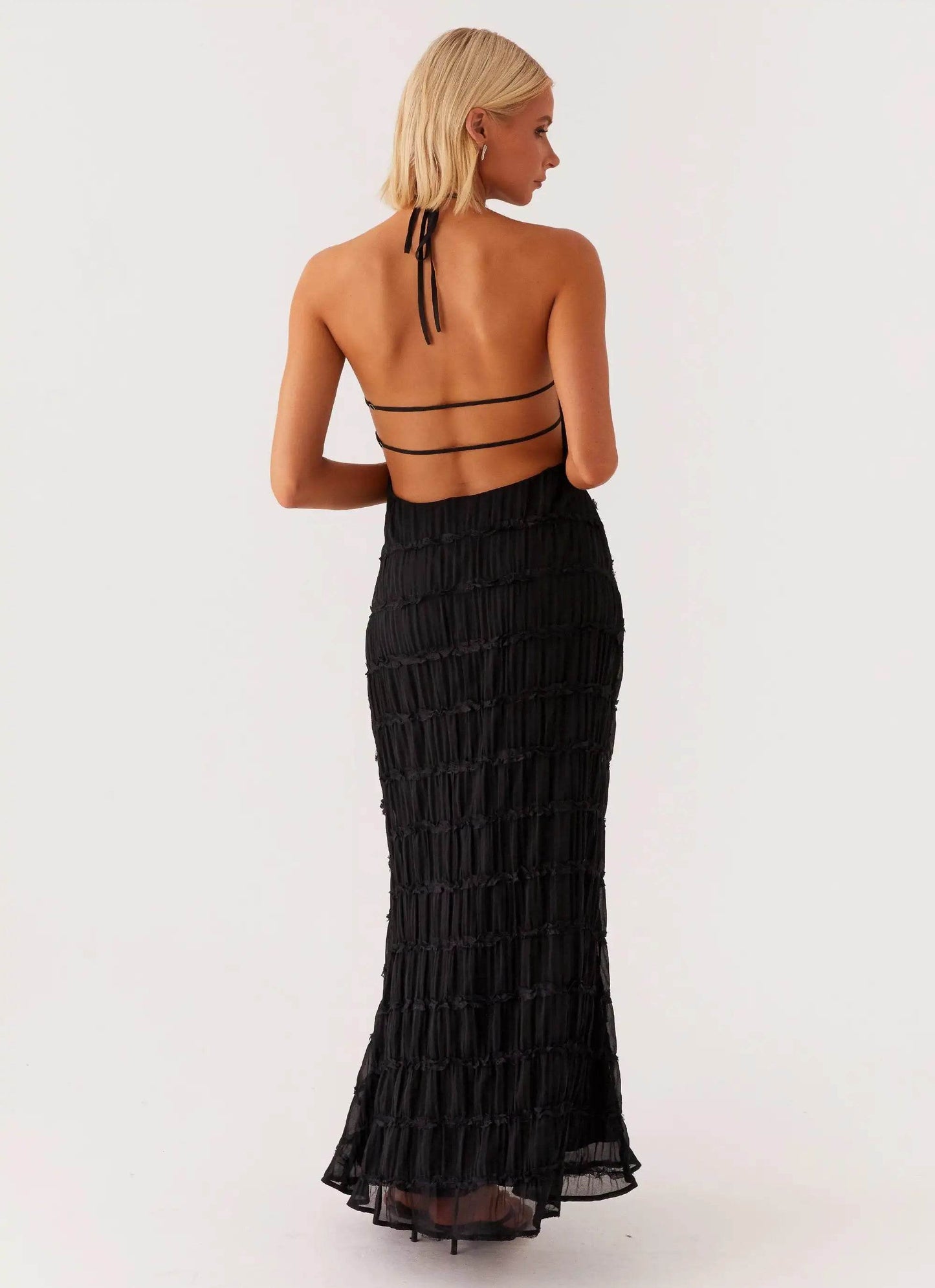 Hirigin Women’s Ruched V-Neck Cocktail Dress - Elegant Clubwear Maxi - Buy Center US