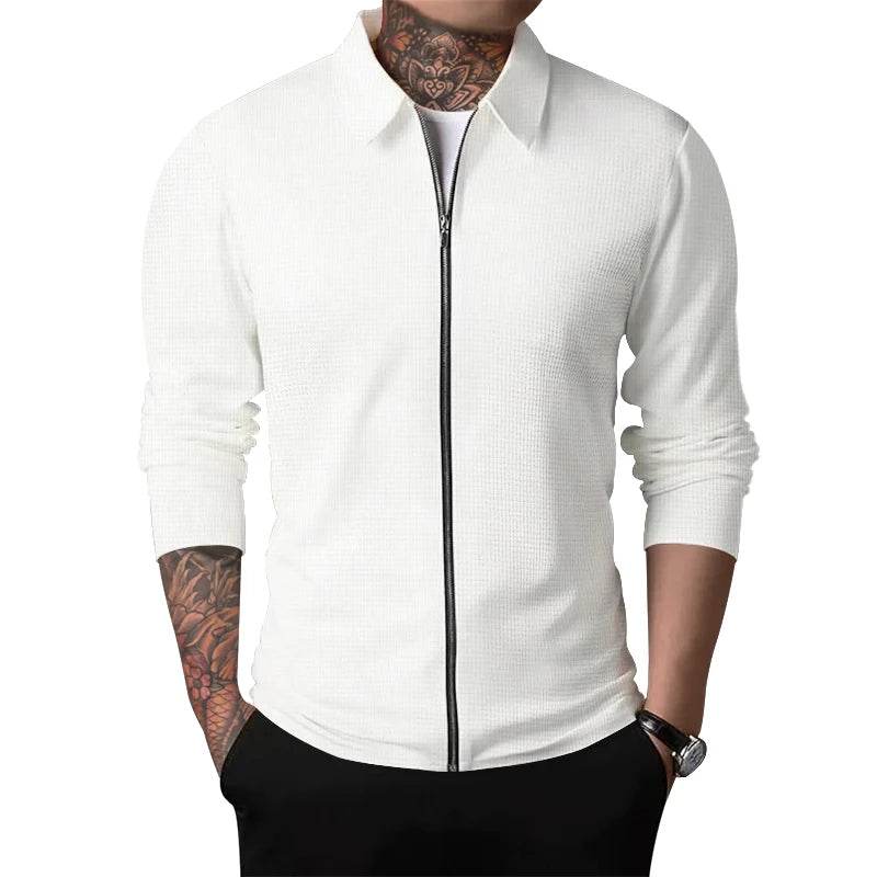 2024 Men's Casual Zipper Jacket - Spring & Autumn Long Sleeve Coat - Buy Center US