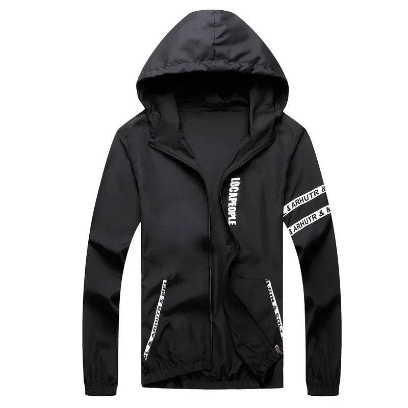 Men's Summer Windbreaker Jacket - Lightweight Hooded Cycling Coat - Buy Center US