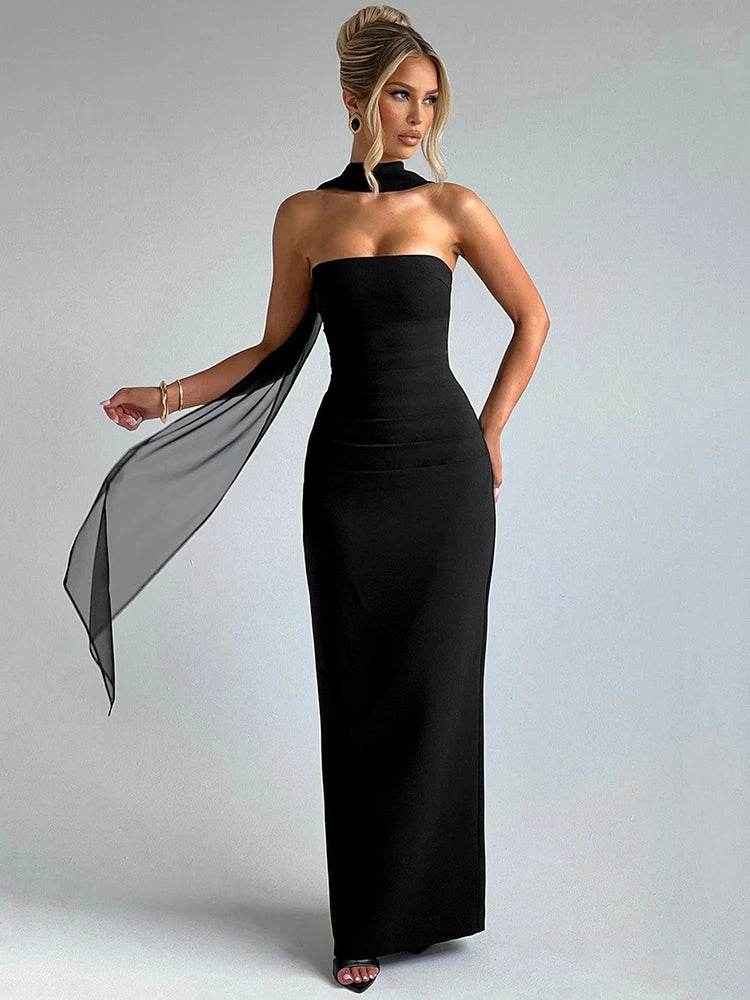 Mozision Strapless Maxi Dress - Sexy Bodycon Club Wear for Women - Buy Center US