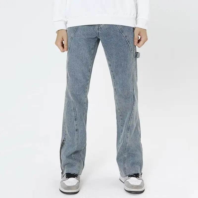 2023 Y2K Fashion Baggy Flare Jeans - Men's Distressed Denim Pants - Buy Center US