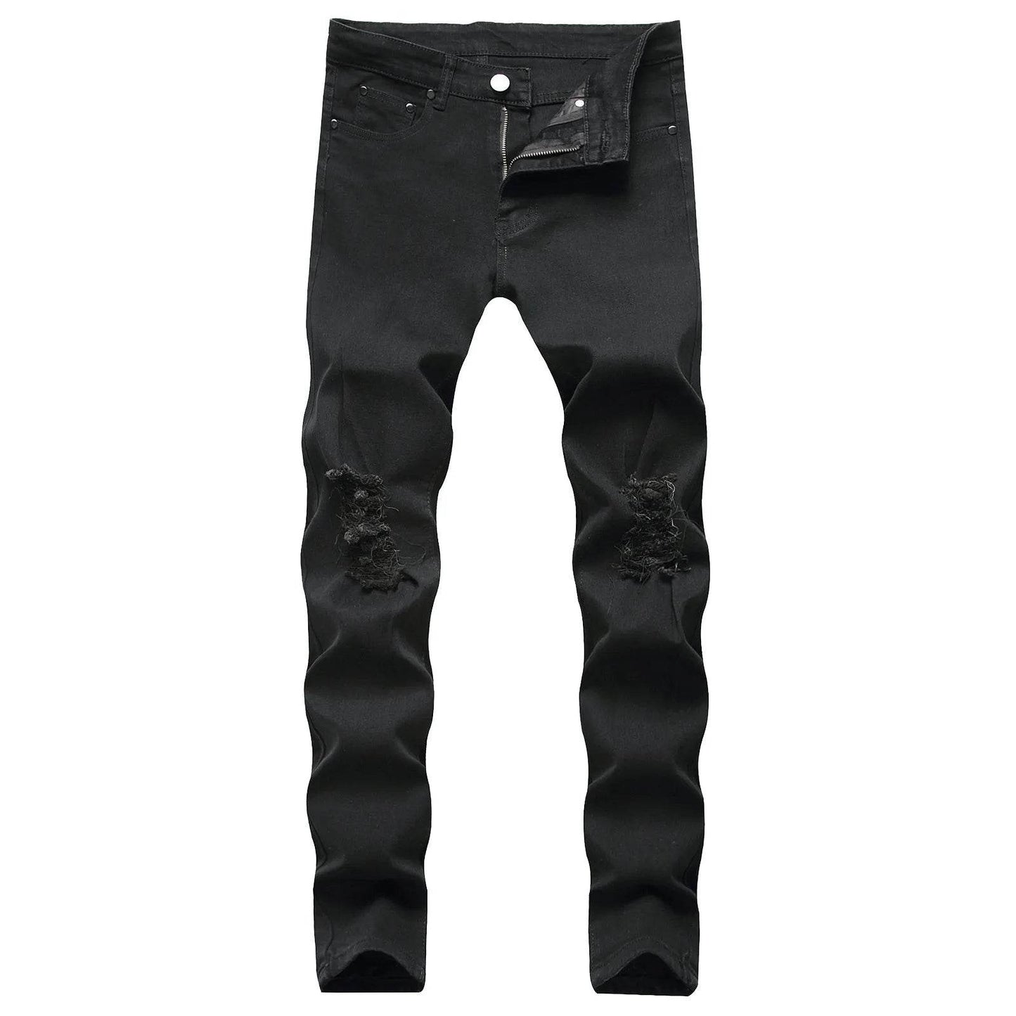 Stylish Skinny Ripped Jeans for Men - Lightweight Ankle-Length Denim - Buy Center US