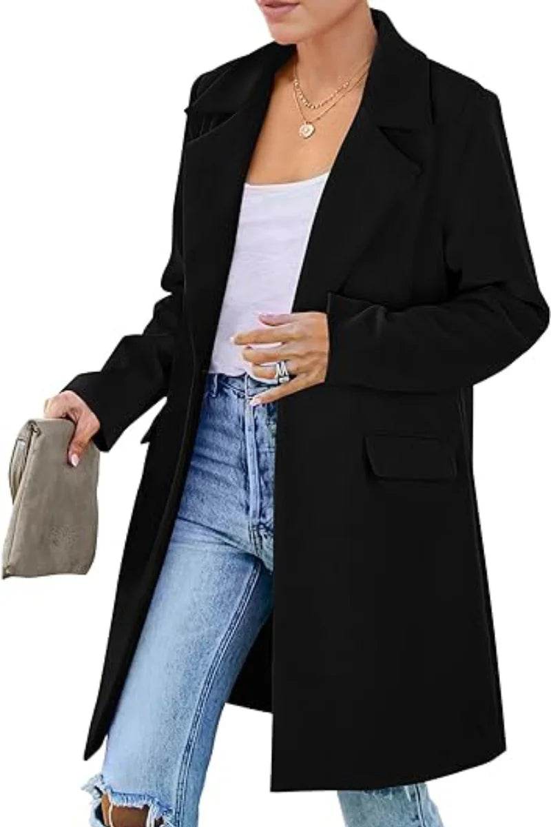 RVHSWDS Women's Double-Breasted Wool Blend Winter Coat - Long Outerwear - Buy Center US