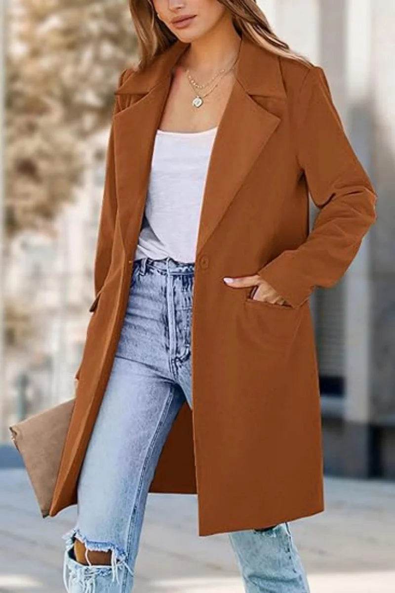 RVHSWDS Women's Double-Breasted Wool Blend Winter Coat - Long Outerwear - Buy Center US