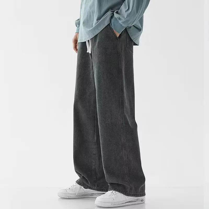 2023 Korean Fashion Men's Casual Ankle-Length Wide-leg Jeans - Buy Center US