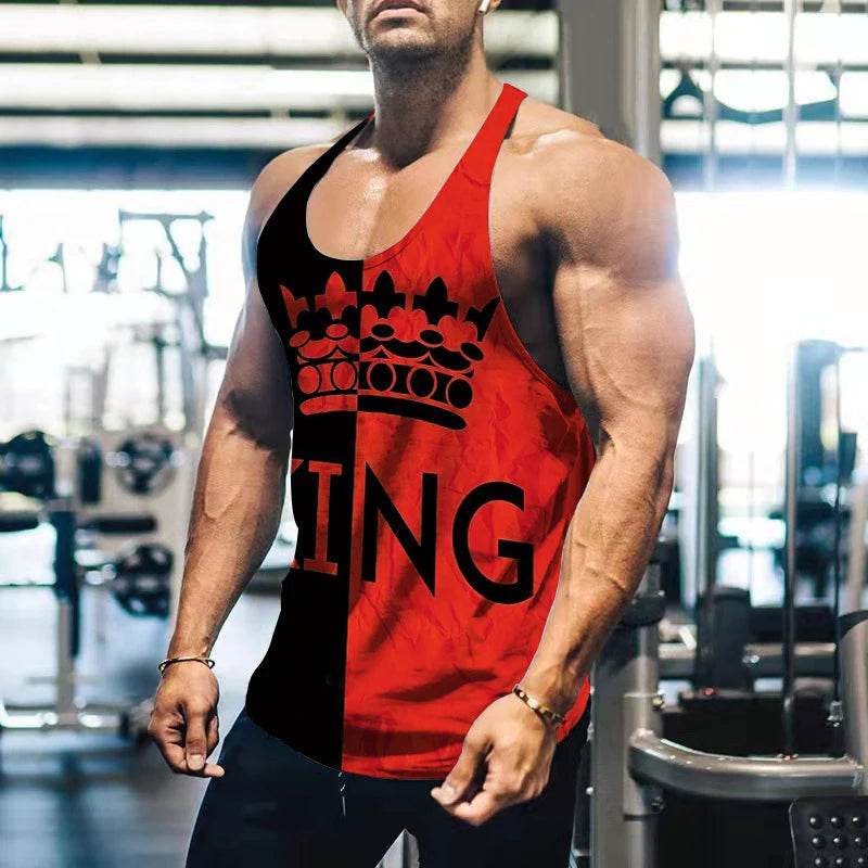 King Letter 3D Printed Men's Tank Top - Casual Summer Streetwear Gear - Buy Center US