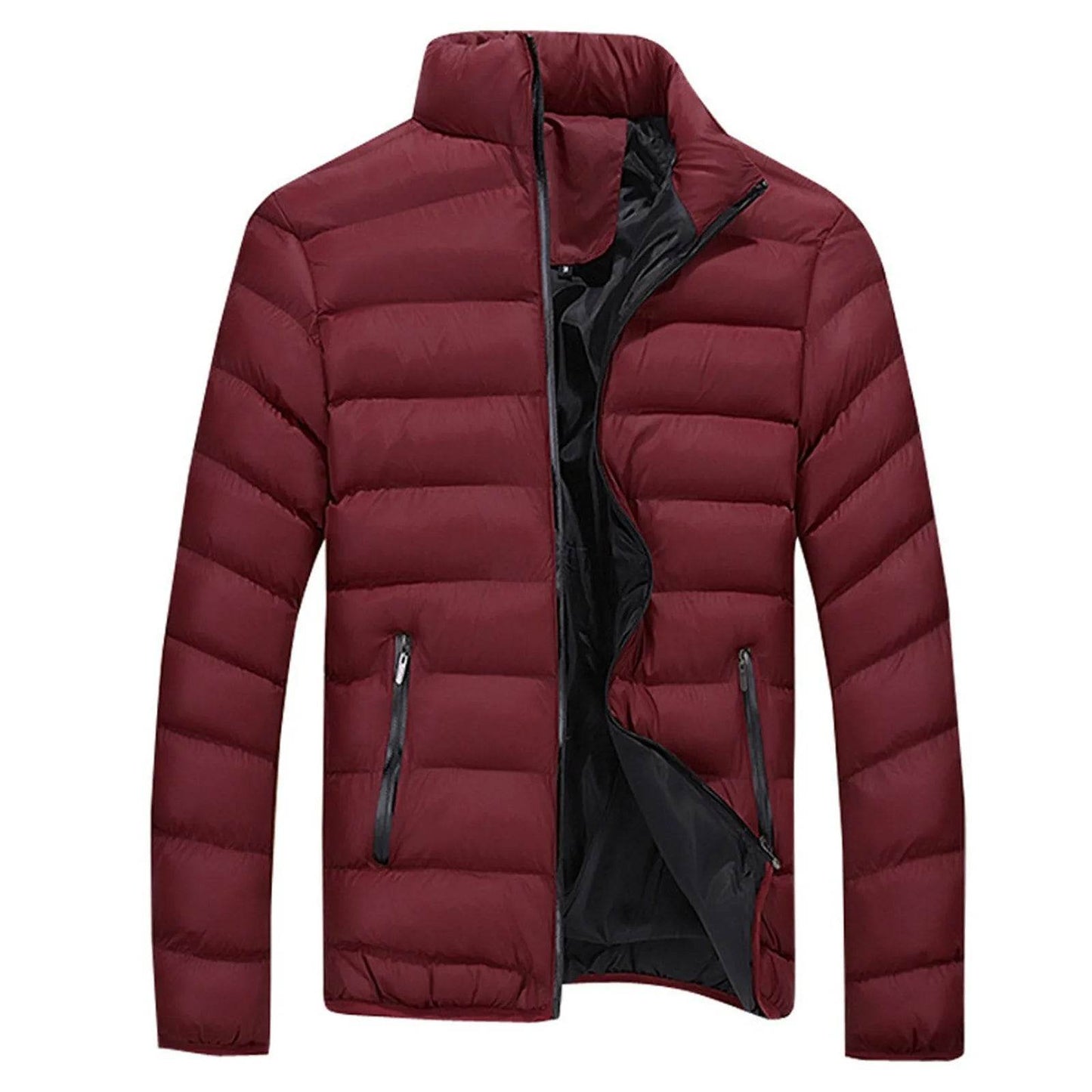ISHOWTIENDA Men's Zipper Bubble Coat - Lightweight Windproof Puffer Jacket - Buy Center US