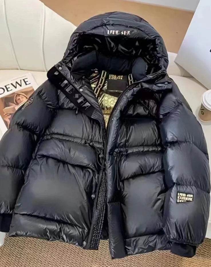 Women's White Duck Down Jacket - Long Fluffy Puffer Coat for Winter - Buy Center US