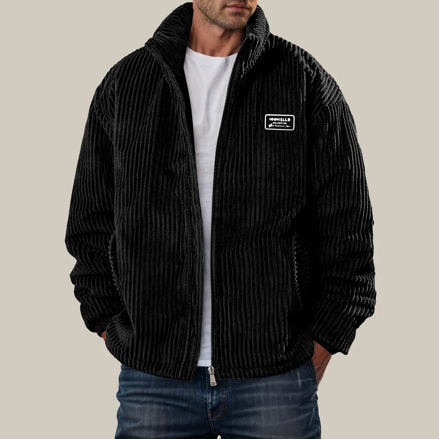 Men's Corduroy Winter Down Coat - Warm Quilted Jacket for Outdoor Style - Buy Center US