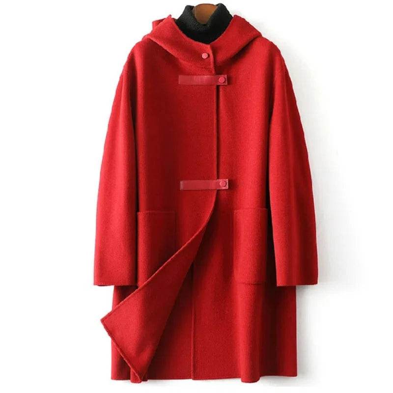 Women’s Double-Sided Cashmere Coat - Slim Fit Wool Windbreaker - Buy Center US