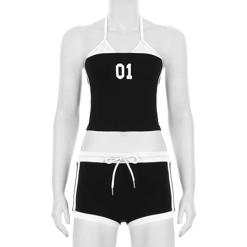 Yaminiya Women’s Contrast Cami & Shorts Set - Y2K Summer Fashion - Buy Center US