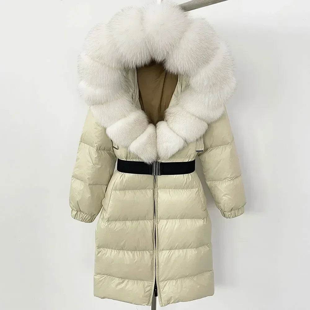 Women's Thick Warm Winter Jacket - 90% Duck Down & Fox Fur Collar - Buy Center US