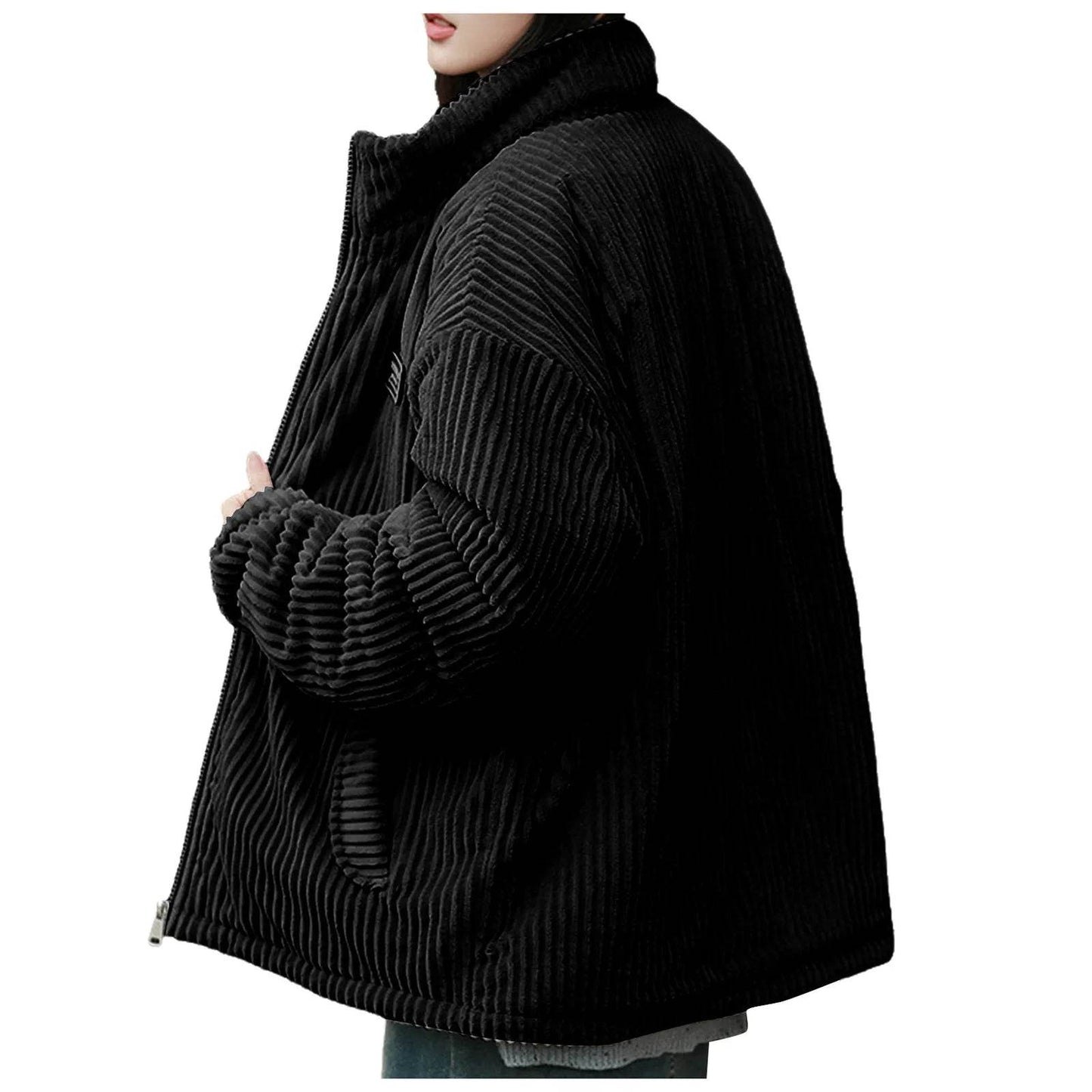Men's Corduroy Winter Down Coat - Warm Quilted Jacket for Outdoor Style - Buy Center US