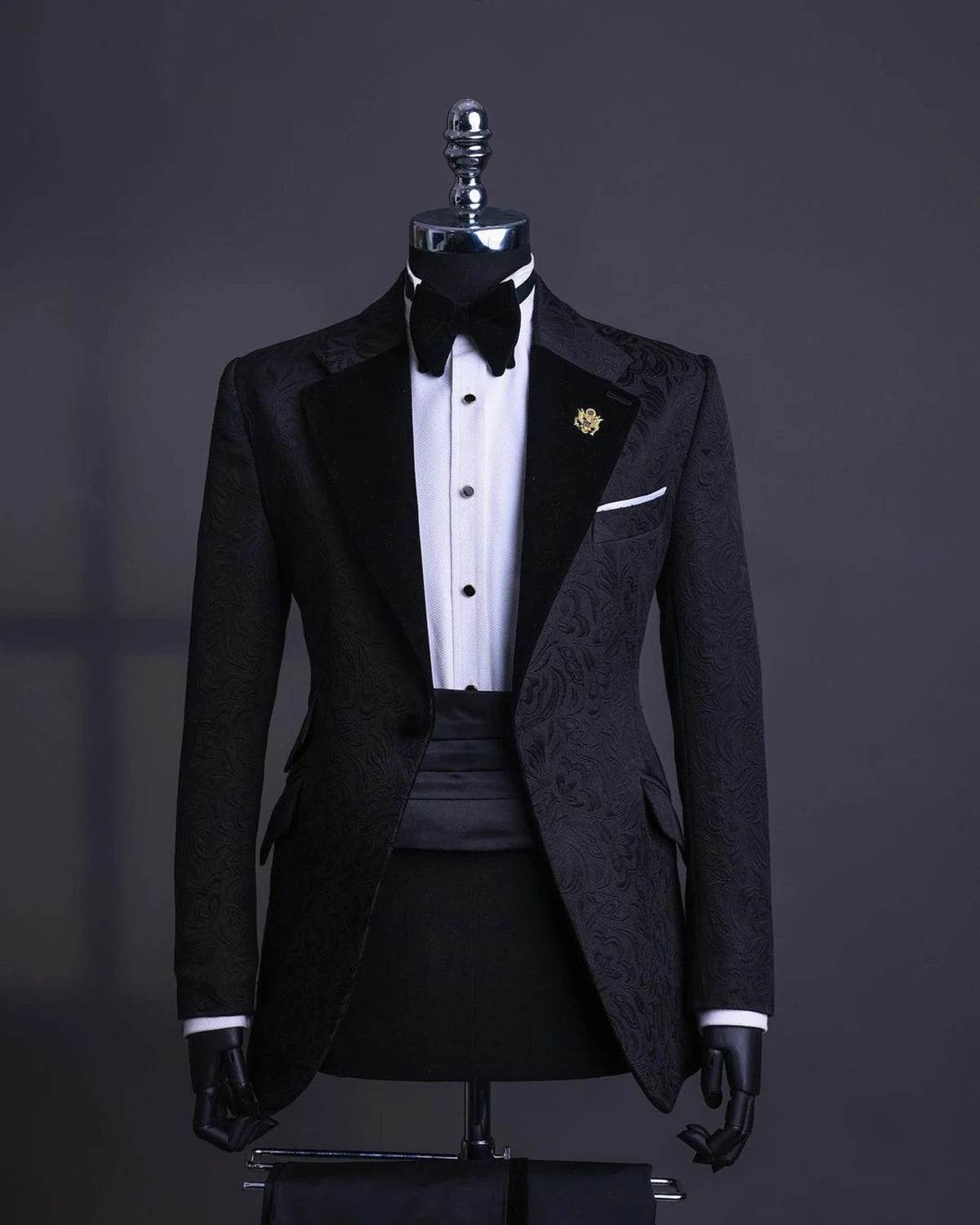 Luxury Jacquard Men's Suit - Slim Fit Blazer & Pants for Weddings - Buy Center US