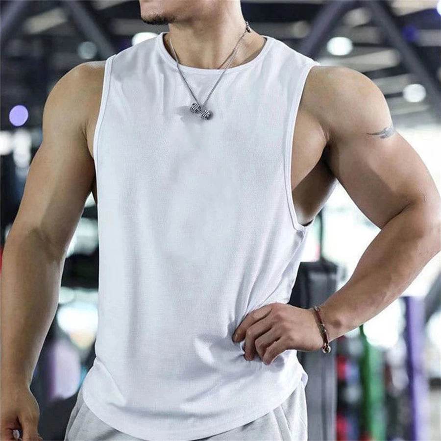 Men's Quick-Dry Tank Tops - Breathable Polyester Mesh for Fitness - Buy Center US