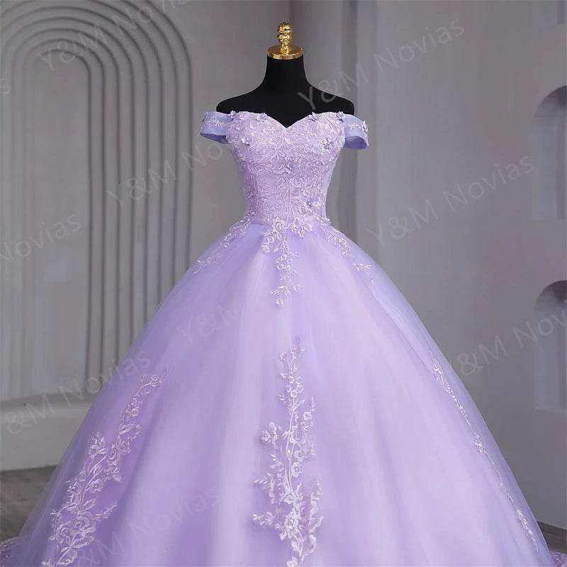 Y&M Customized Pink Sweet 16 Quinceanera Dress - Off Shoulder Ball Gown - Buy Center US
