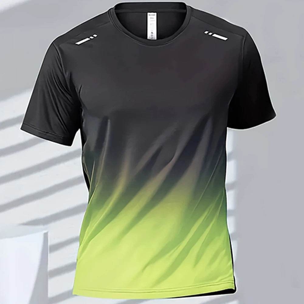 Men's Quick-Dry Gradient Sports T-shirt - Lightweight Short Sleeve Tee - Buy Center US