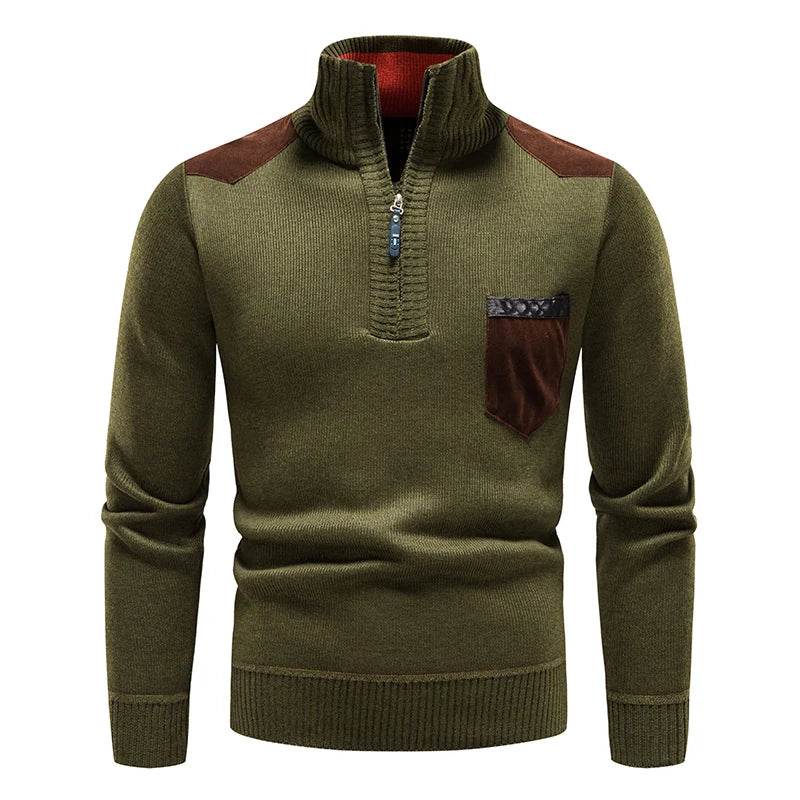 GQXAON Men's Fleece Sweater - Half Zipper Turtleneck Fall & Winter - Buy Center US
